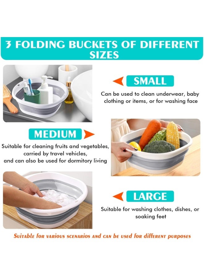 فاييت حوض غسيل قابل للطي، حوض غسيل، عبوة من 3 قطع - Image 4